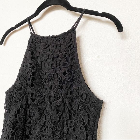 Aqua Sleeveless Black Lace Romper Size Medium - Picture 2 of 9